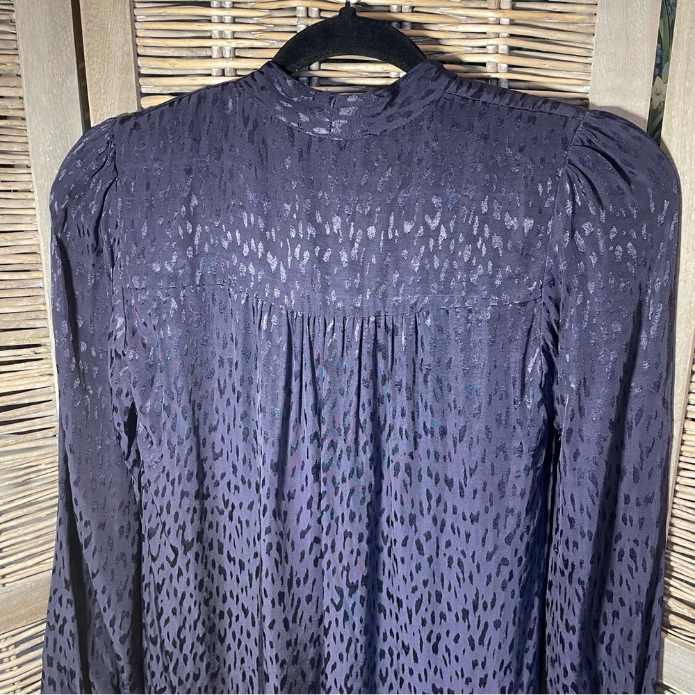 Satin Ruffle Mini Button Down Dress - size Small - Picture 8 of 12